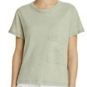 Current / Elliott Women's The Drop Pocket Tee T Shirt Size 1 Small Green Sm S